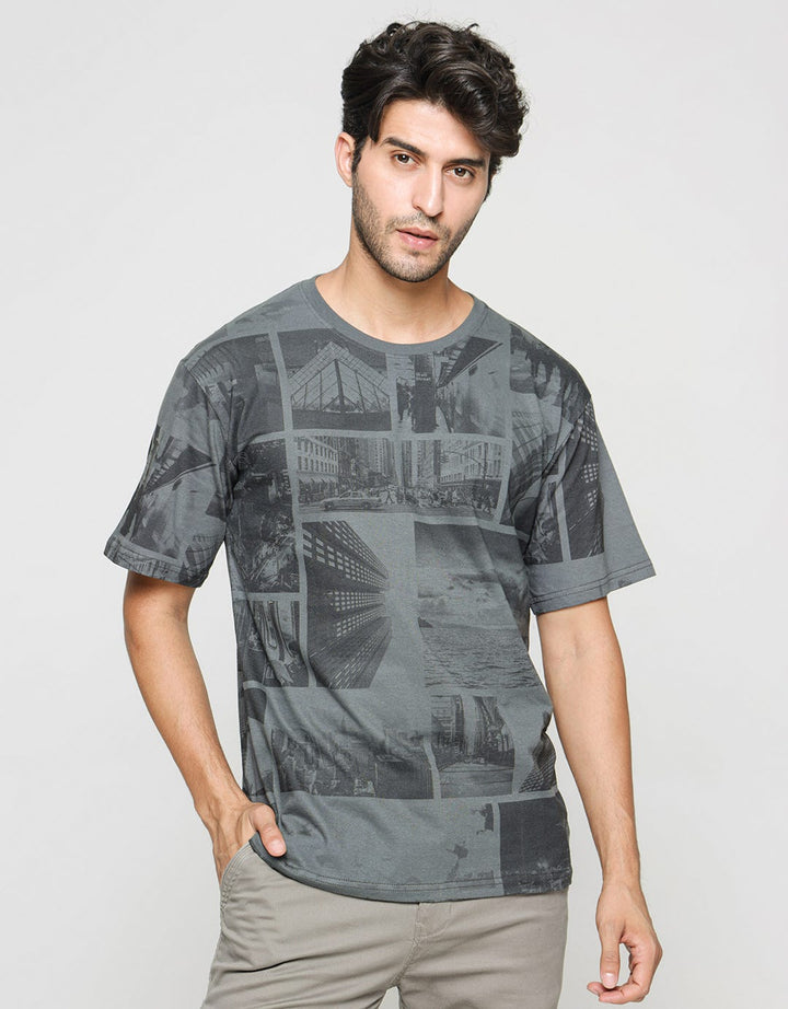 T Zone Short Sleeve T-Shirt Theme City Mono