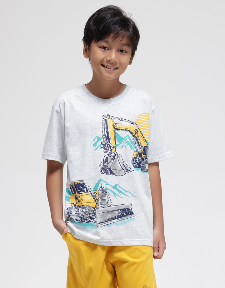 Aero Short Sleeve T-Shirt Print Digger Truck