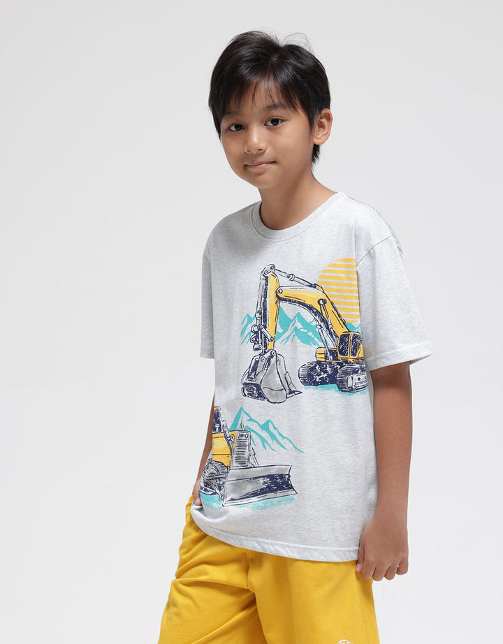 Aero Short Sleeve T-Shirt Print Digger Truck