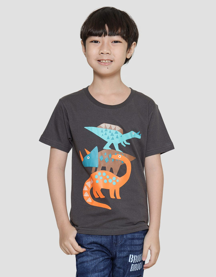 Little M Dino Kaos Lengan Pendek Anak Laki-Laki