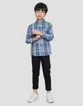 Little M Checked Print Flanel Kemeja Anak Laki-Laki