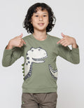 Little M Dino Side Print Sweater Anak Laki-laki
