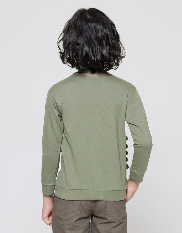 Little M Dino Side Print Boys Sweater