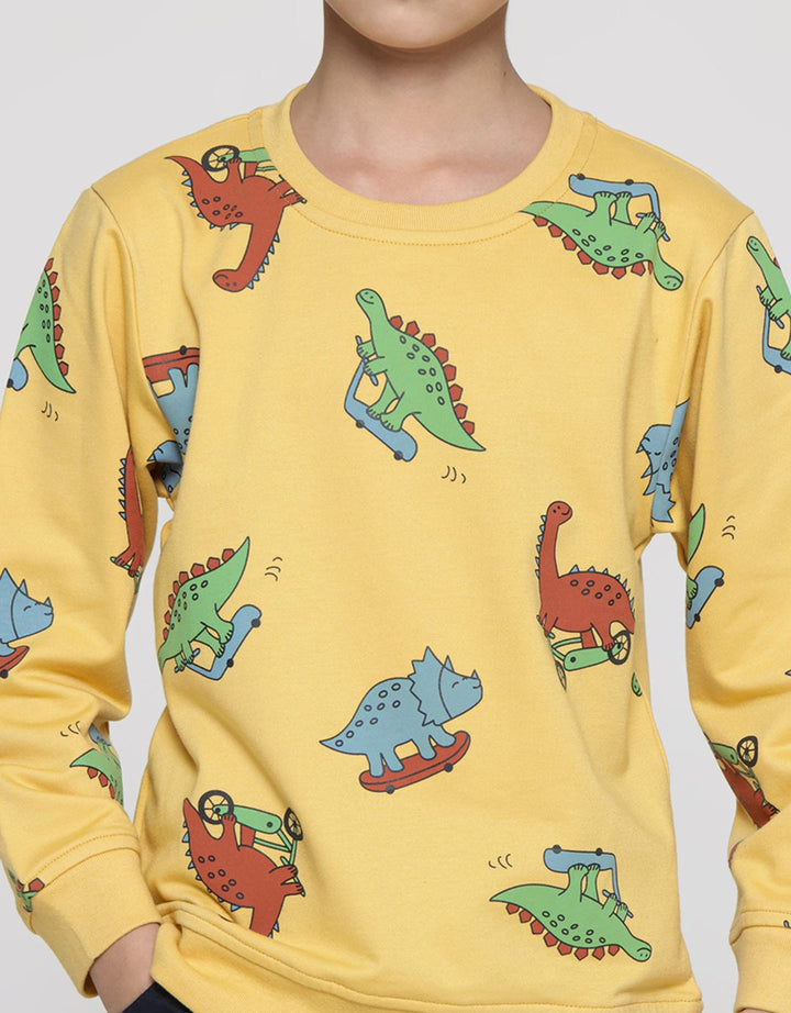 Little M Sweater Anak Laki-laki Print Dino