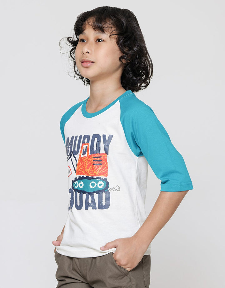 Little M Kaos Raglan 3/4 Anak Laki-laki Print Muddy Squad