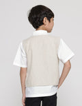 Little M Boys Short Sleeve Slub Vest Stripe Shirt