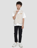 Little M Boys Short Sleeve Slub Vest Stripe Shirt