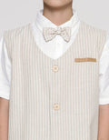 Little M Boys Short Sleeve Slub Vest Stripe Shirt