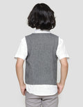 Little M Short Sleeve Shirt Slub Vest Texture