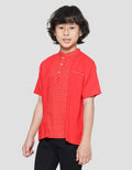 Little M Seasonal Cny Shanghai Collar Kemeja Anak Laki-Laki