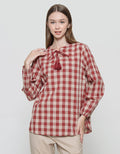 Expand Hikumi Tassel Blouse Wanita Print Square