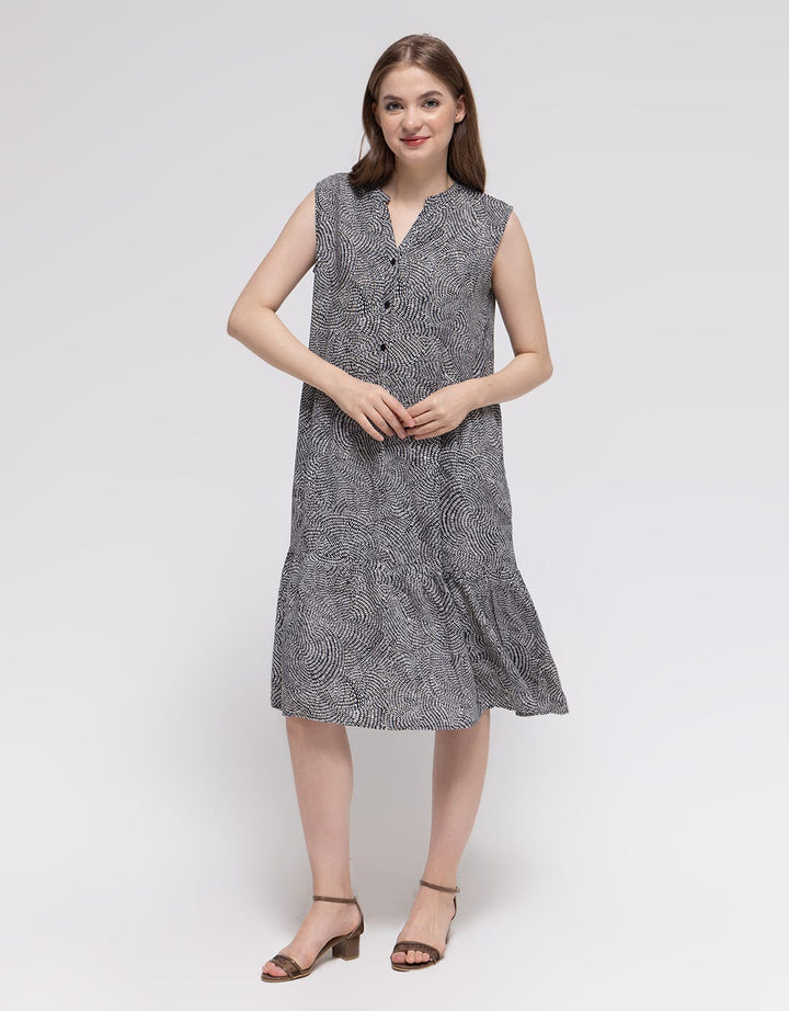 Connexion Short Sleeve Midi Dress Print