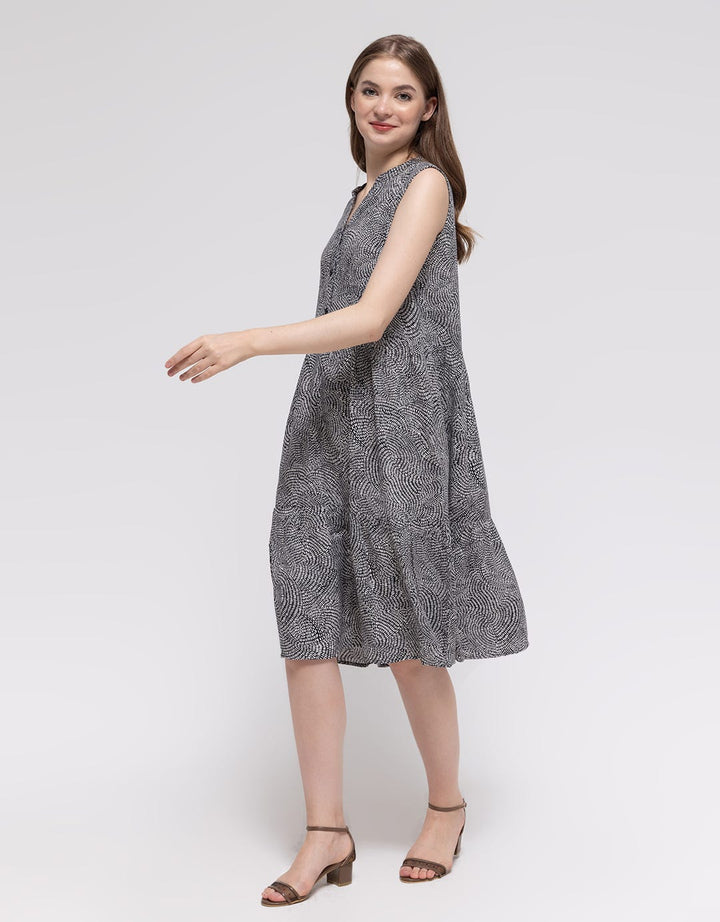 Connexion Short Sleeve Midi Dress Print
