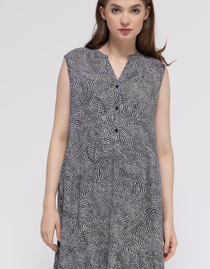 Connexion Short Sleeve Midi Dress Print