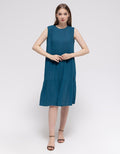 Connexion Short Sleeve Midi Dress Dobby Tiered