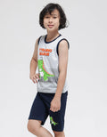 Little M Top - Bottom Set Singlet Trex
