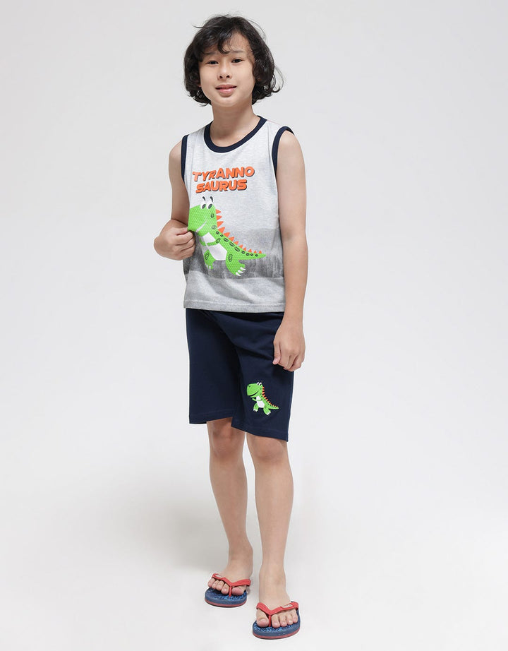 Little M Top - Bottom Set Singlet Trex