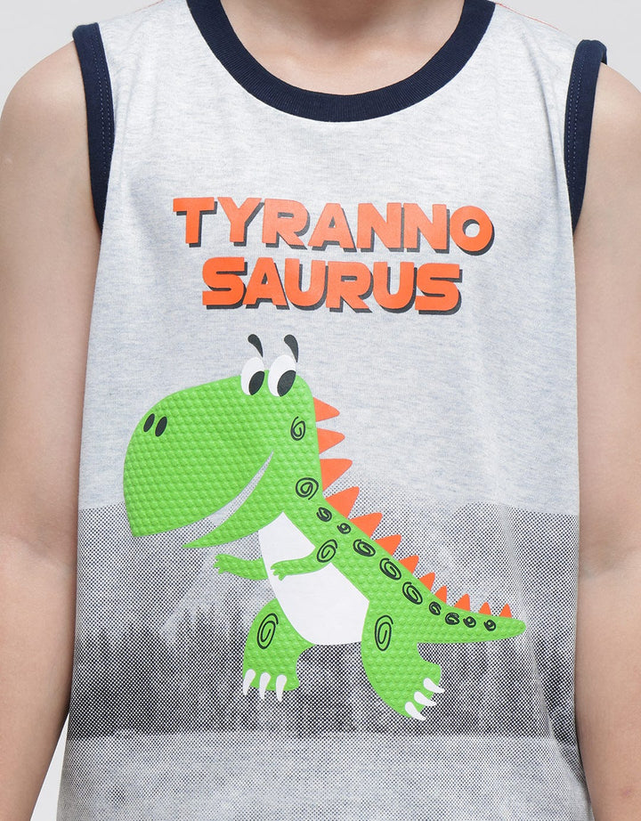 Little M Top - Bottom Set Singlet Trex