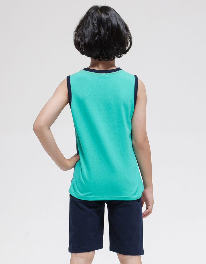 Little M Top - Bottom Set Singlet Triceratops