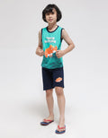Little M Top - Bottom Set Singlet Triceratops