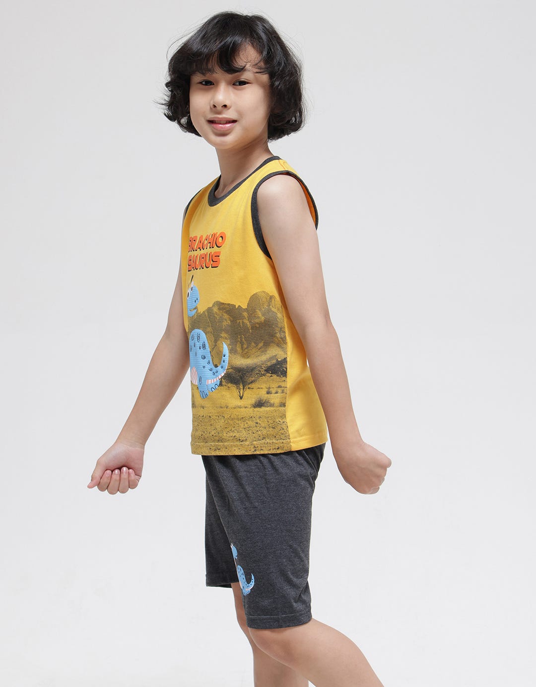 Little M Top - Bottom Brachiosaurus Singlet Suit
