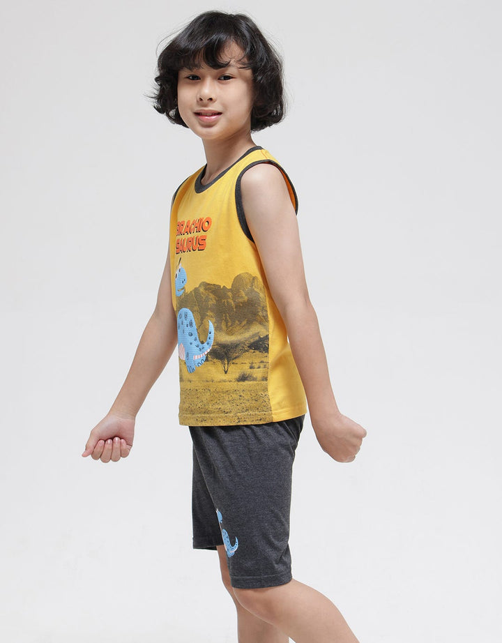 Little M Top - Bottom Brachiosaurus Singlet Suit