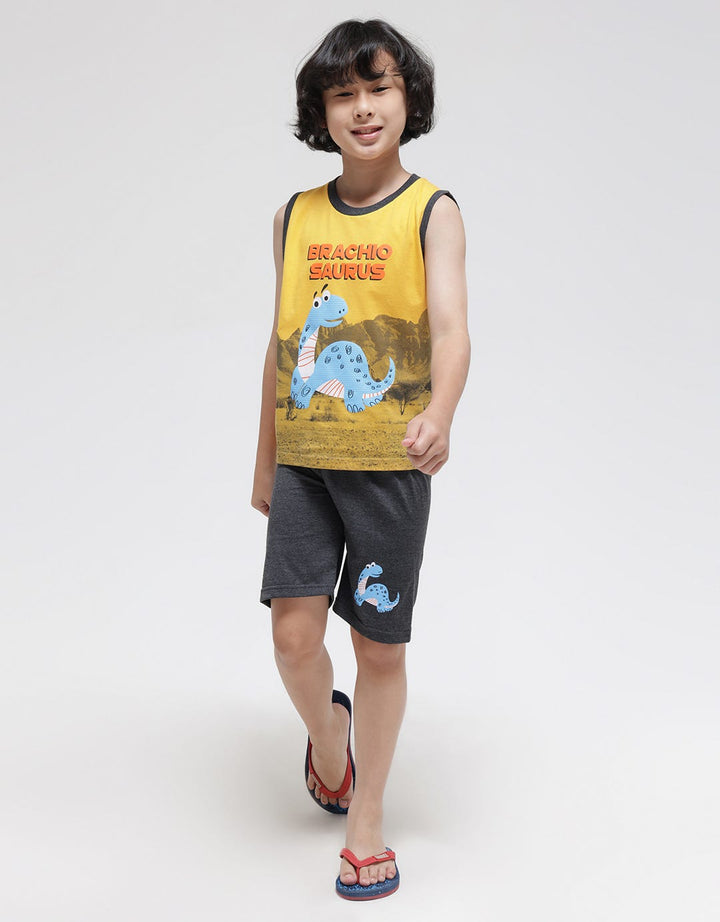 Little M Top - Bottom Brachiosaurus Singlet Suit