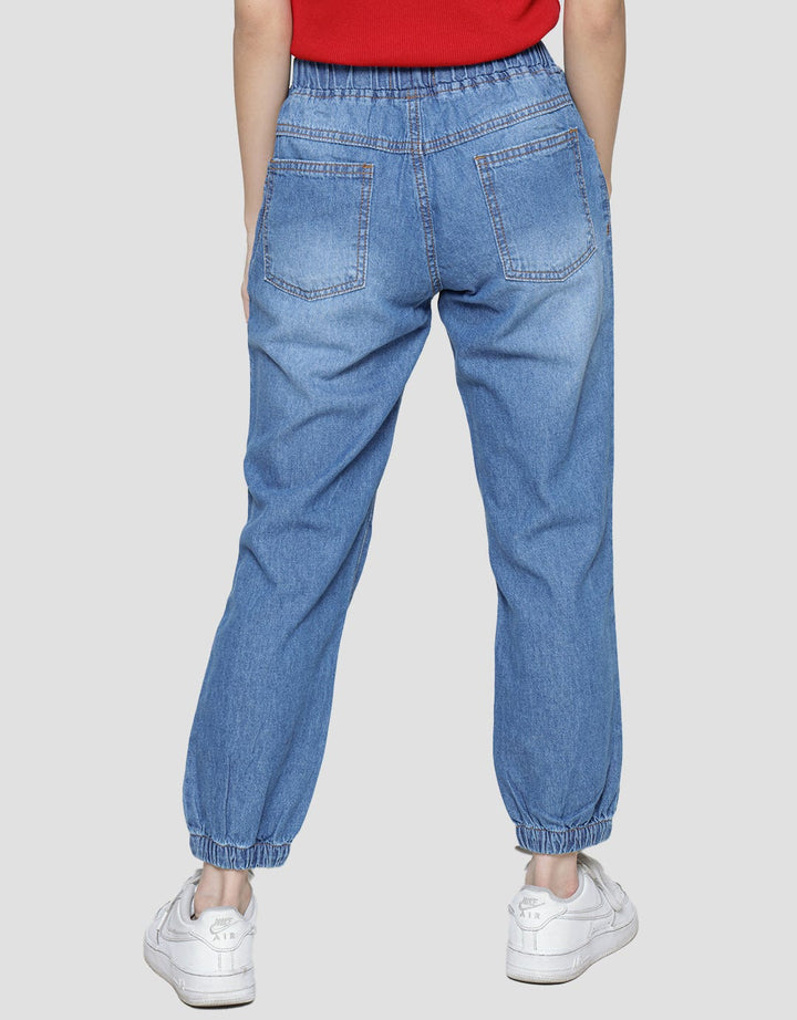 Nevada Ruffle Pocket Denim Jogger Anak Perempuan