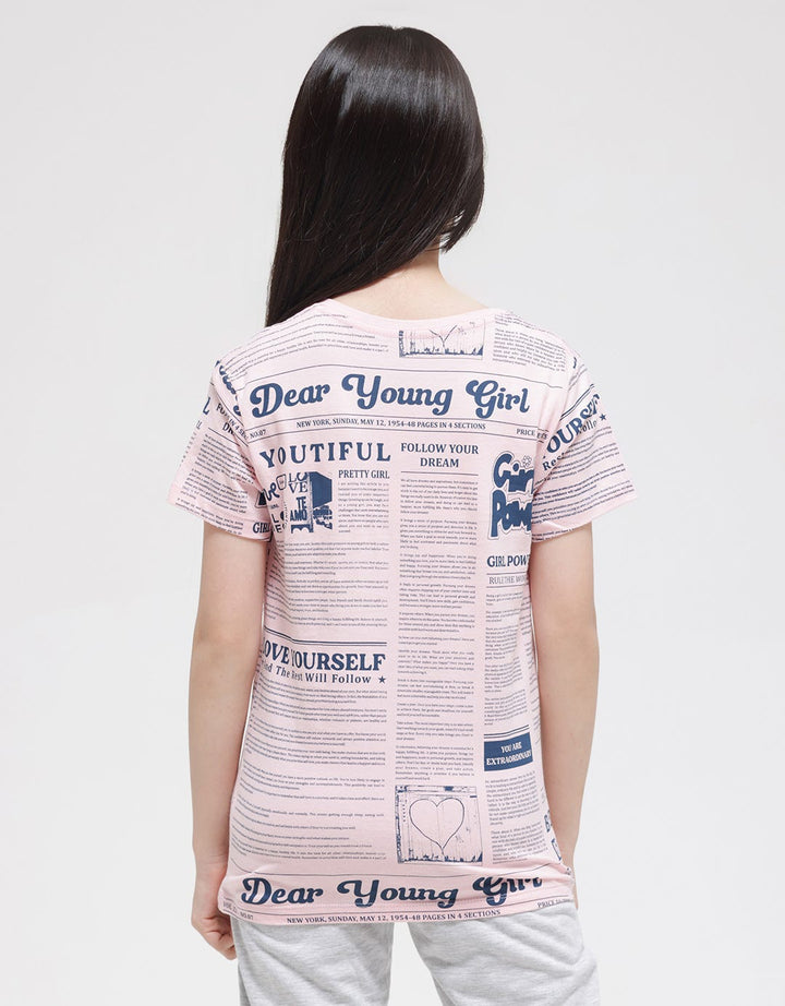 Nevada Short Sleeve T-Shirt Print Full Print Newspaper Wording