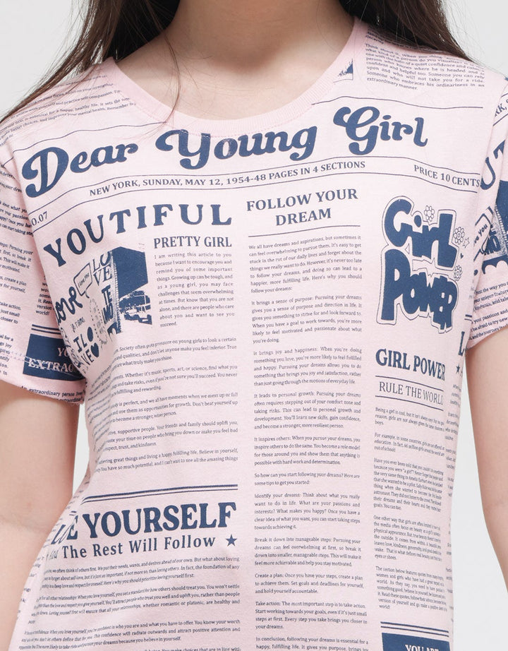 Nevada Short Sleeve T-Shirt Print Full Print Newspaper Wording