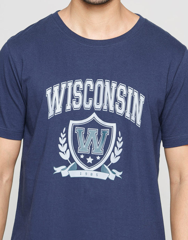 T Zone Wisconsin Print Men's Theme T-Shirt