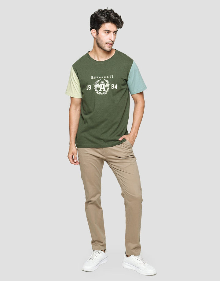 T Zone Massachusetts Print Kaos Theme Pria