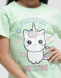 Little M Purrfect Cattitude Kaos Anak Perempuan
