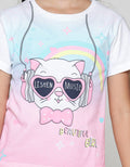 Little M Ombre Cat Kaos Anak Perempuan