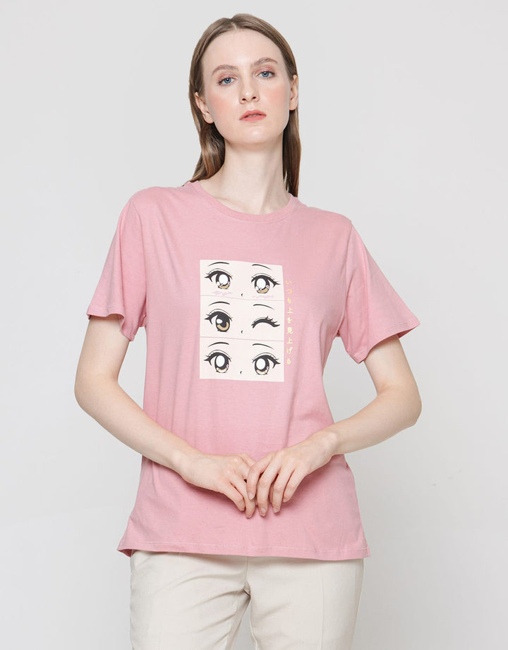 Nevada Kaos Lengan Pendek Wanita Print Anime 3 Eyes