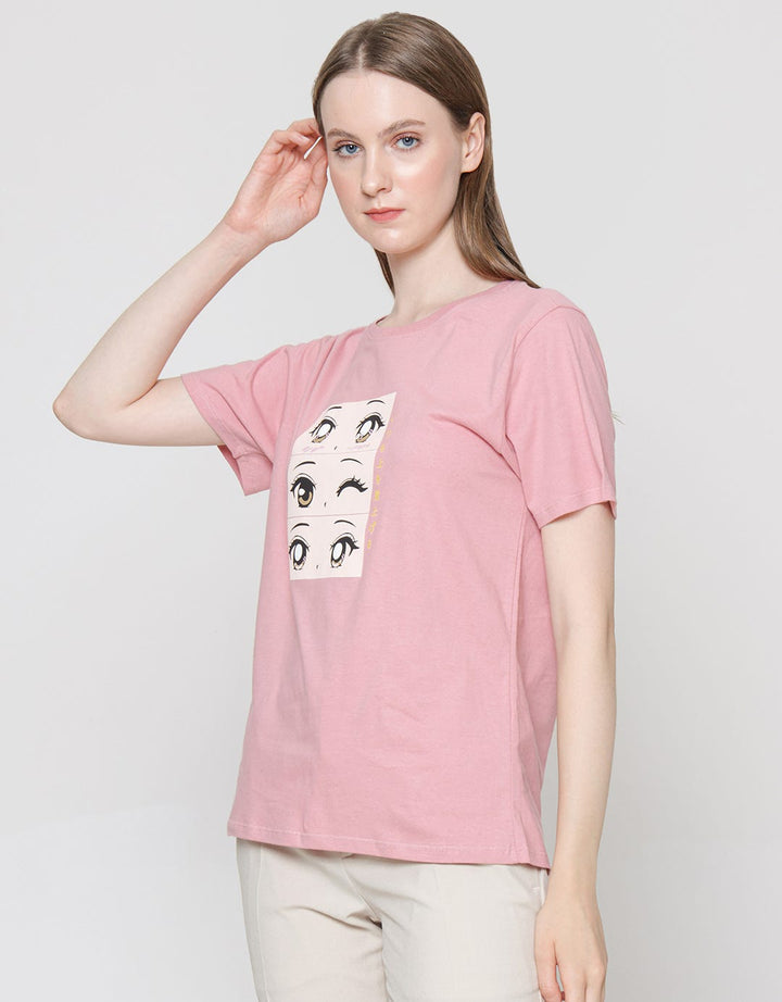 Nevada Kaos Lengan Pendek Wanita Print Anime 3 Eyes