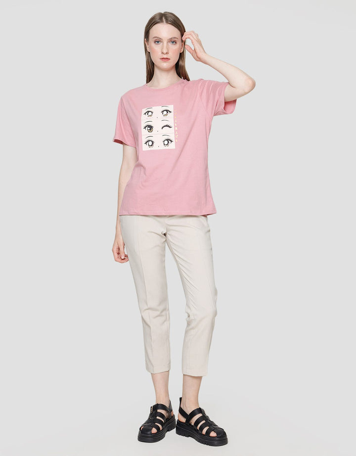 Nevada Kaos Lengan Pendek Wanita Print Anime 3 Eyes