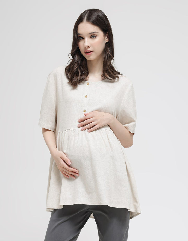 Connexion Mom Front Button Rami Blouse Wanita
