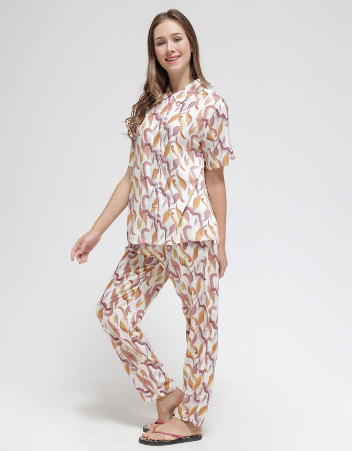 St. Yves Short Sleeve Pyjama Pants Wave Lines