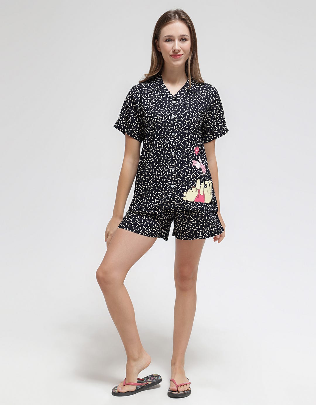 Disney Short Sleeve Pyjama Shorts Confetti Pooh