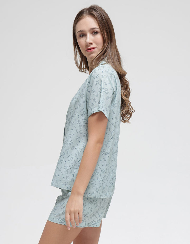 Disney Short Sleeve Pyjama Shorts Pooh Beach