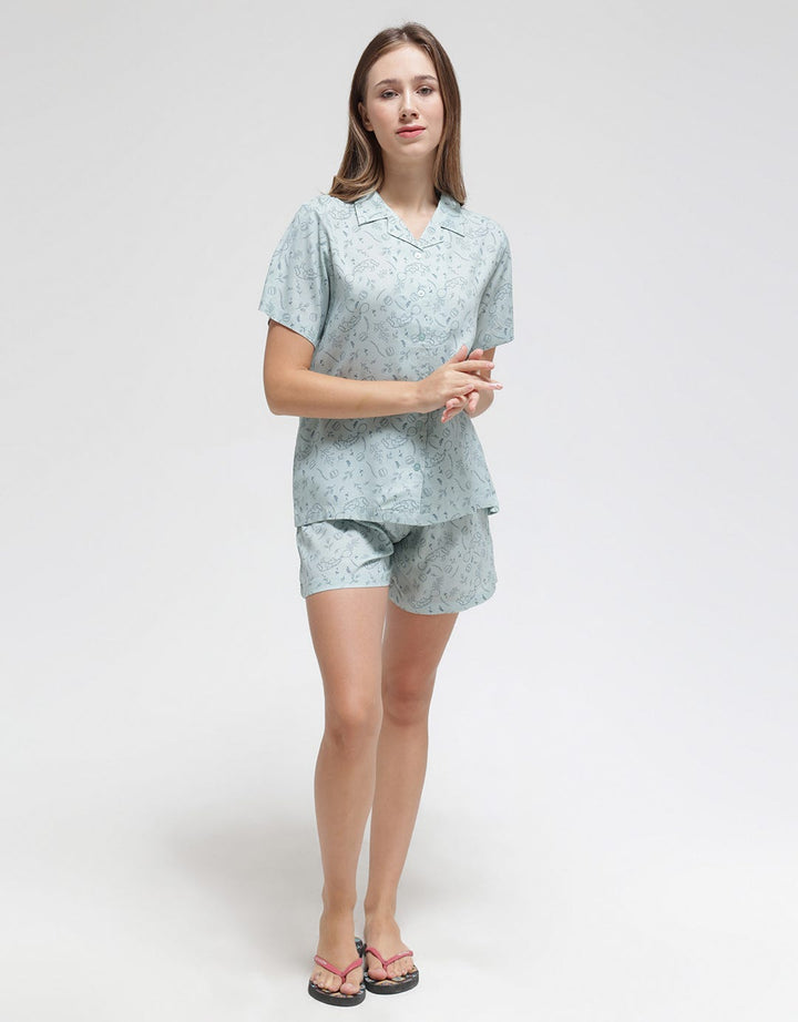 Disney Short Sleeve Pyjama Shorts Pooh Beach