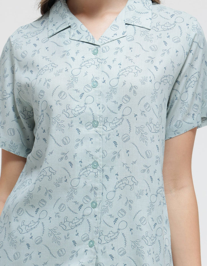 Disney Short Sleeve Pyjama Shorts Pooh Beach