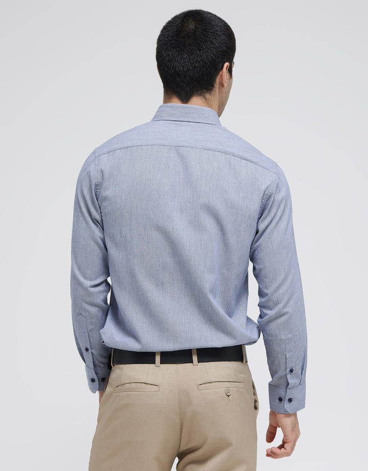 Stanley Adams Long Sleeve Shirt Slim Dobby Filafil Slub Cvc