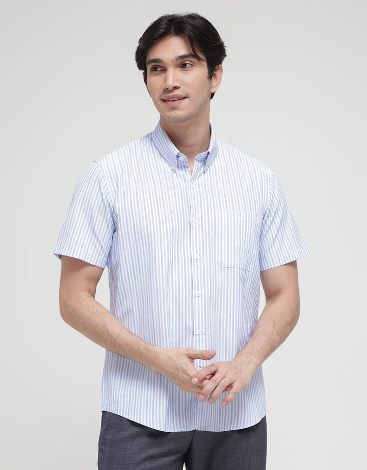 Stanley Adams Short Sleeve Shirt Slim Stripe