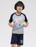 Little M Top-Bottom Setelan Pakaian Print Born To Explore