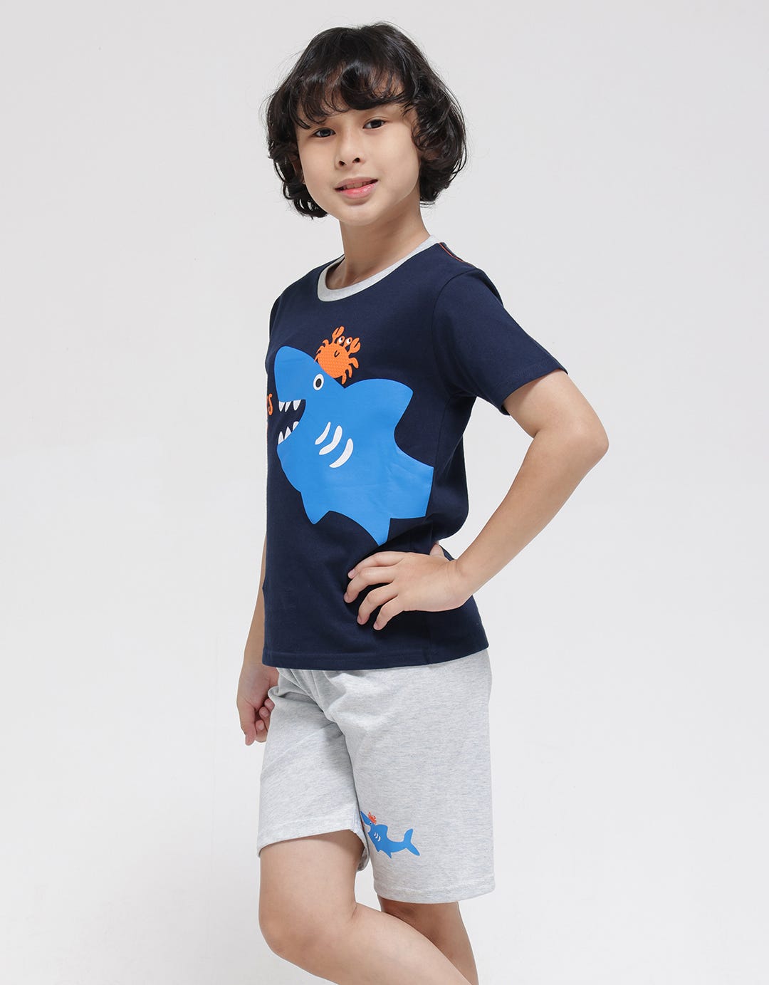 Little M Top-Bottom Shark T-Shirt Set