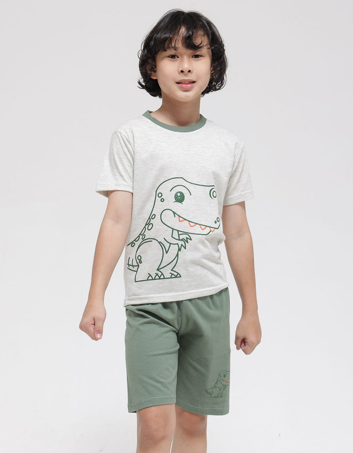 Little M Top-Bottom Set T-Shirt Dino Outline