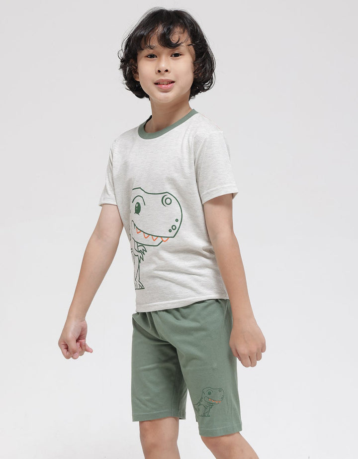 Little M Top-Bottom Set T-Shirt Dino Outline