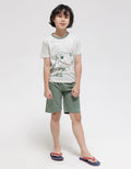 Little M Top-Bottom Set T-Shirt Dino Outline